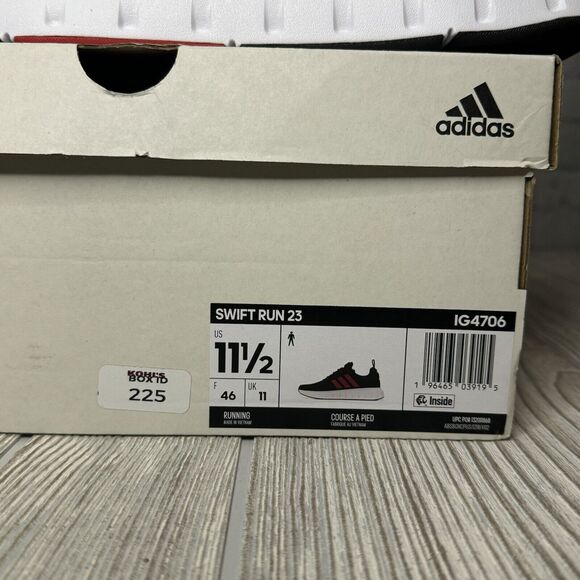 Adidas Swift Run 23 Running Shoes Men 11.5 Black IG4706 Bounce Course A Pied New